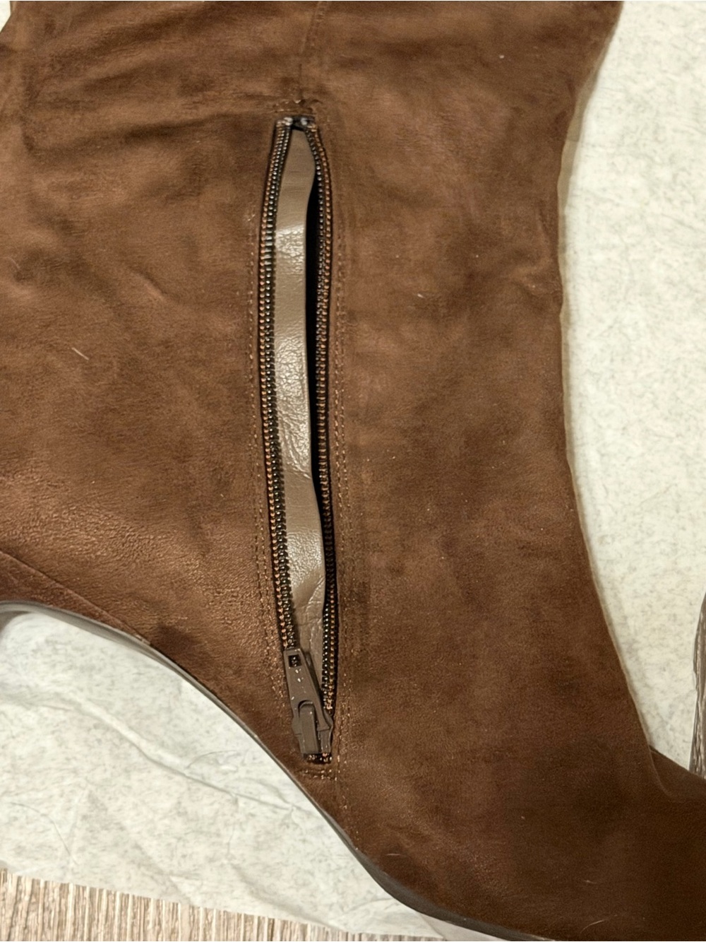 a new day Brown Suede Pointed-Toe Mid-Calf Heeled Boots - Picture 4 of 5